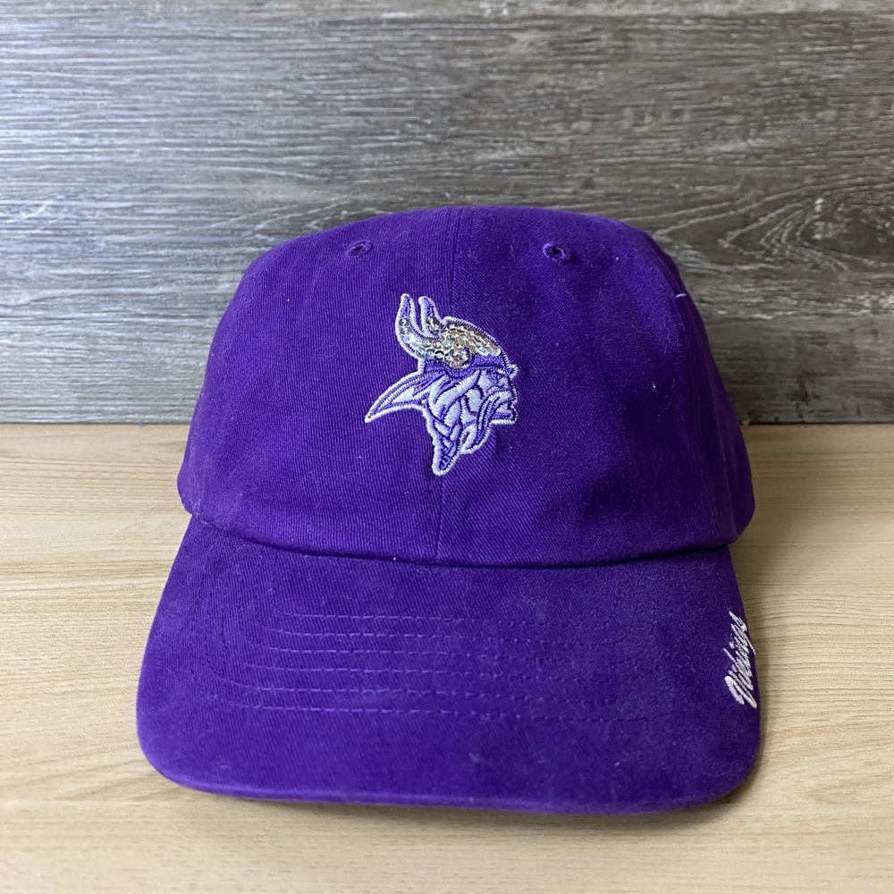 Minnesota Vikings Hat Cap Strap Back Womens Purple NFL Football Team Script